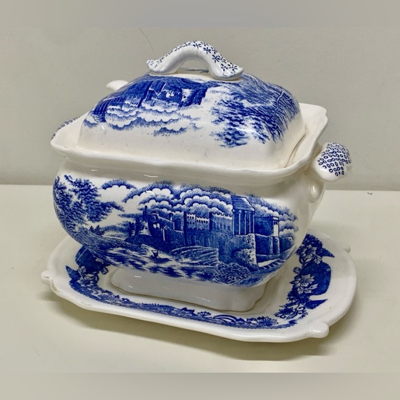 Vintage Robinson Clay Products Transferware Lidded Tureen with Ladle - Picture 13 of 14